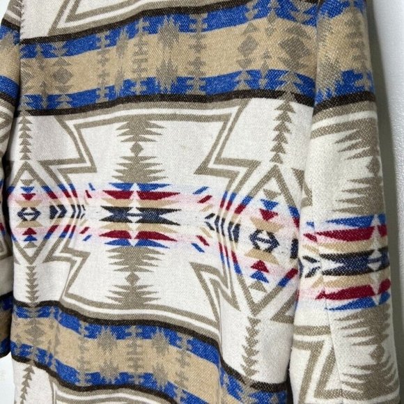 Pendleton Lookalike - Italian Wool Blend Aztec Western Print Jacket Coat Womens - Picture 10 of 13